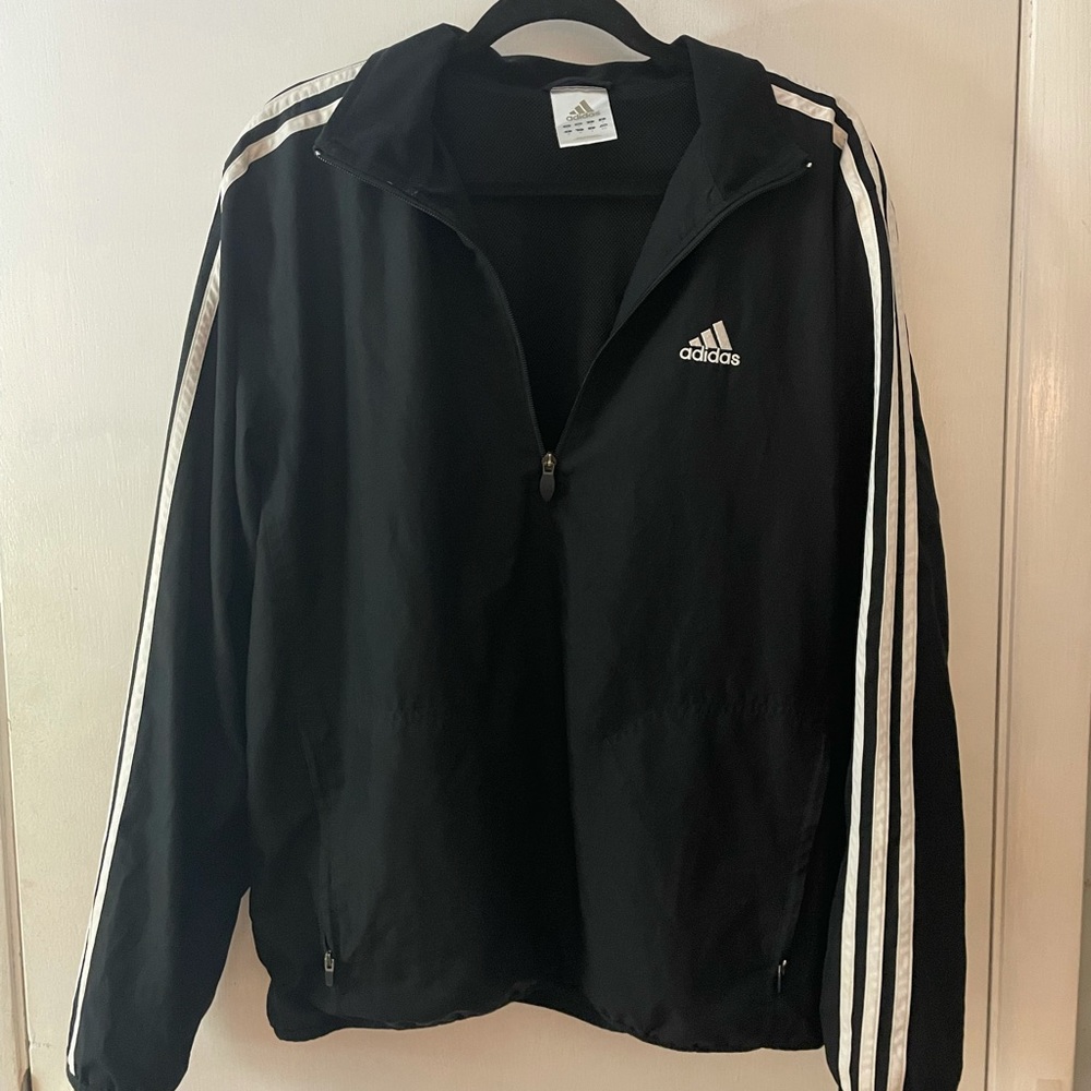 Black Adidas windbreaker, worn once.